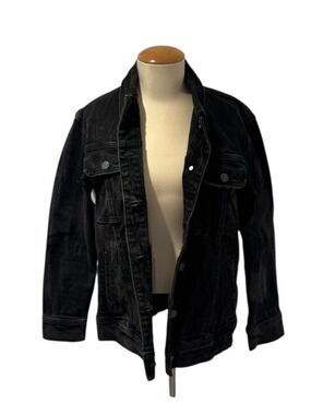 HIDDEN JEANS washed black denim jacket w/stretch - size xs